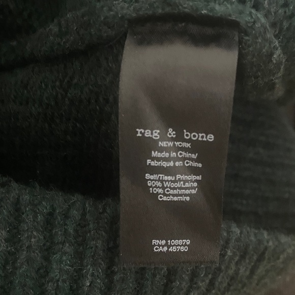 Rag & Bone Danica V Neck Green Sweater - Picture 3 of 5